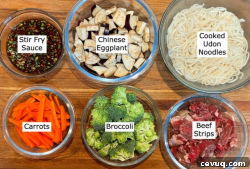 Ούτον Τηγανητό Νουντλς 3 υλικά για udon noodle stir fry