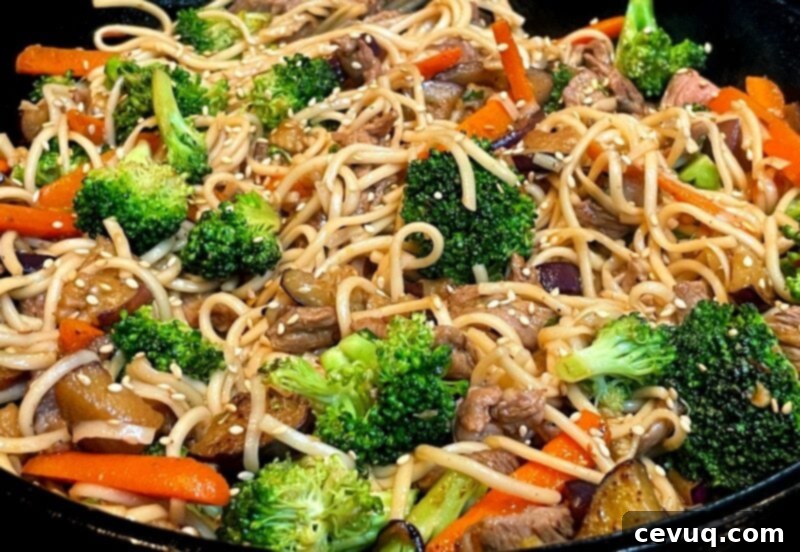 Ούτον Τηγανητό Νουντλς 6 udon noodle stir fry σε μαντεμένιο τηγάνι