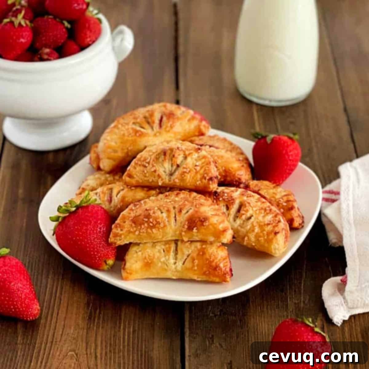 Φλογερές Φράουλες Ανέμου 2 strawberry-turnovers-on-a-table-with-strawberries.