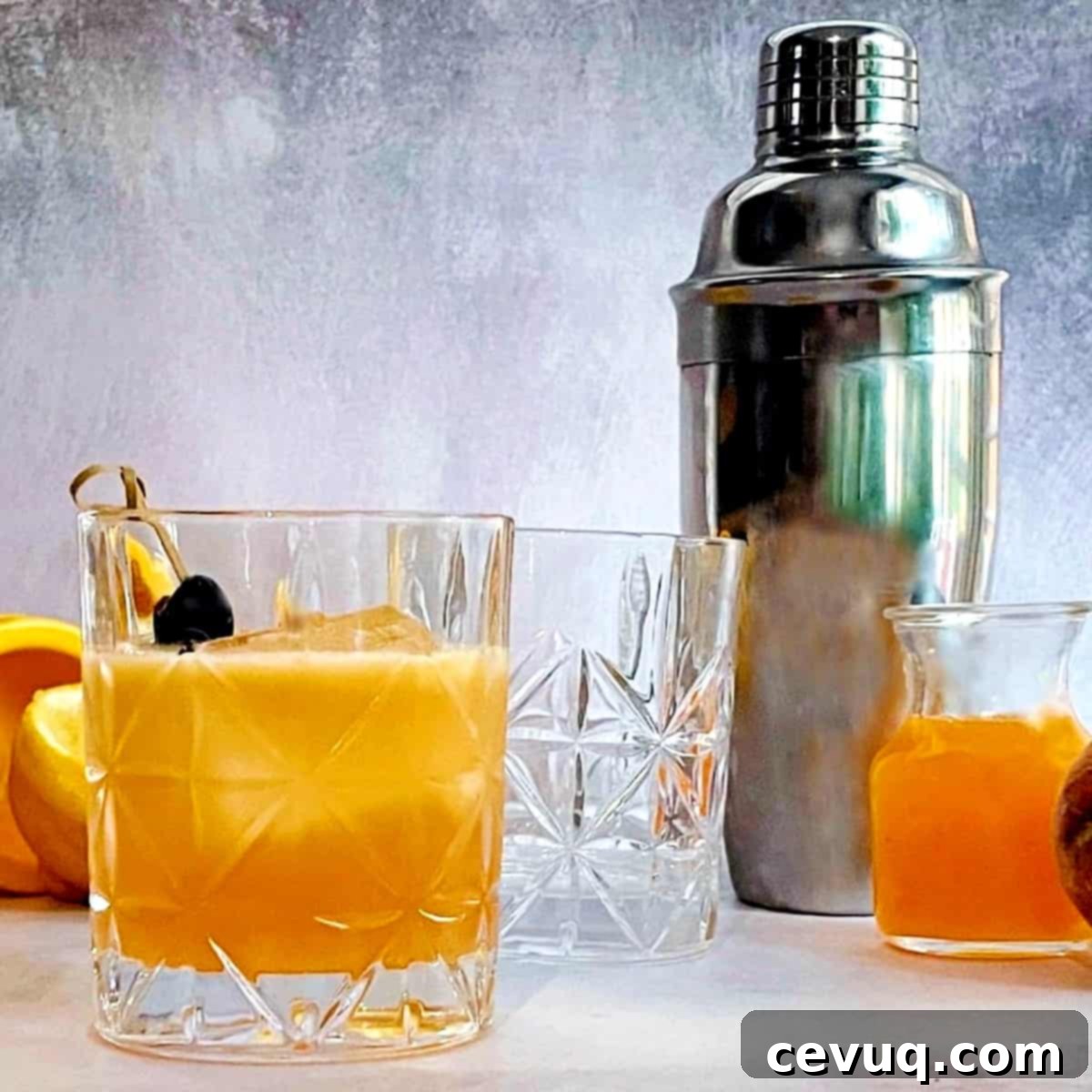 Ροδάκινο Ουίσκι Σάουερ 2 Ροδάκινο bourbon sour και σιρόπι ροδάκινου σε βάζο