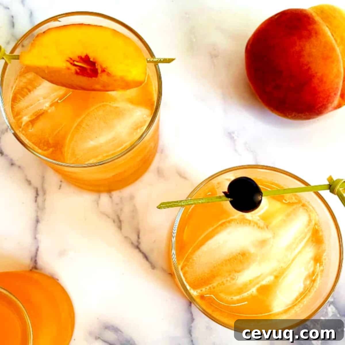 Ροδάκινο Ουίσκι Σάουερ 3 Κοκτέιλ ροδάκινο whiskey sour από πάνω