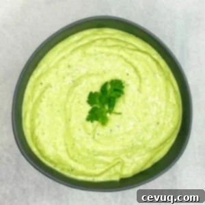 Σάλτσα Ραντς με Αβοκάντο και Λάιμ 6 avocado lime ranch dressing σε ένα μπολ