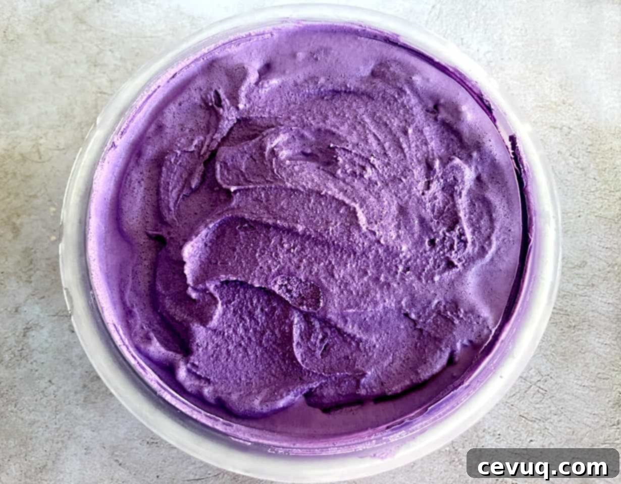 Συνταγή Παγωτού Ούμπε 8 παγωτό ube παγωμένο σε μπολ.