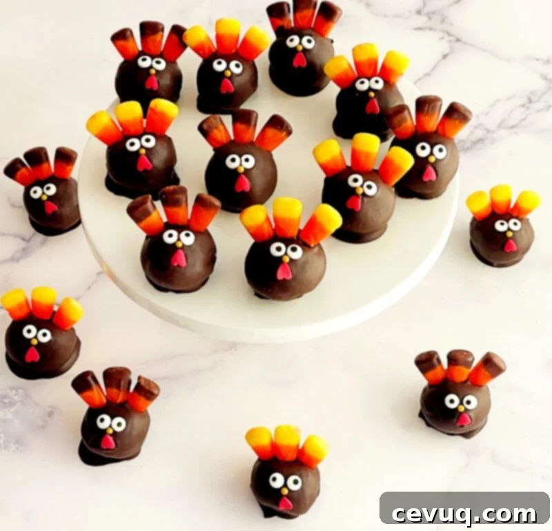 Τουρκικά Κέικ Ποπς 3 cake pops γαλοπούλας σε τραπέζι.