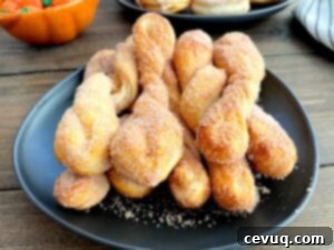 Ντόνατς με Μπαχαρικά Κολοκύθας στο Air Fryer 12 Στριφτά ντόνατς κολοκύθας και κανέλας ψημένα στο air fryer