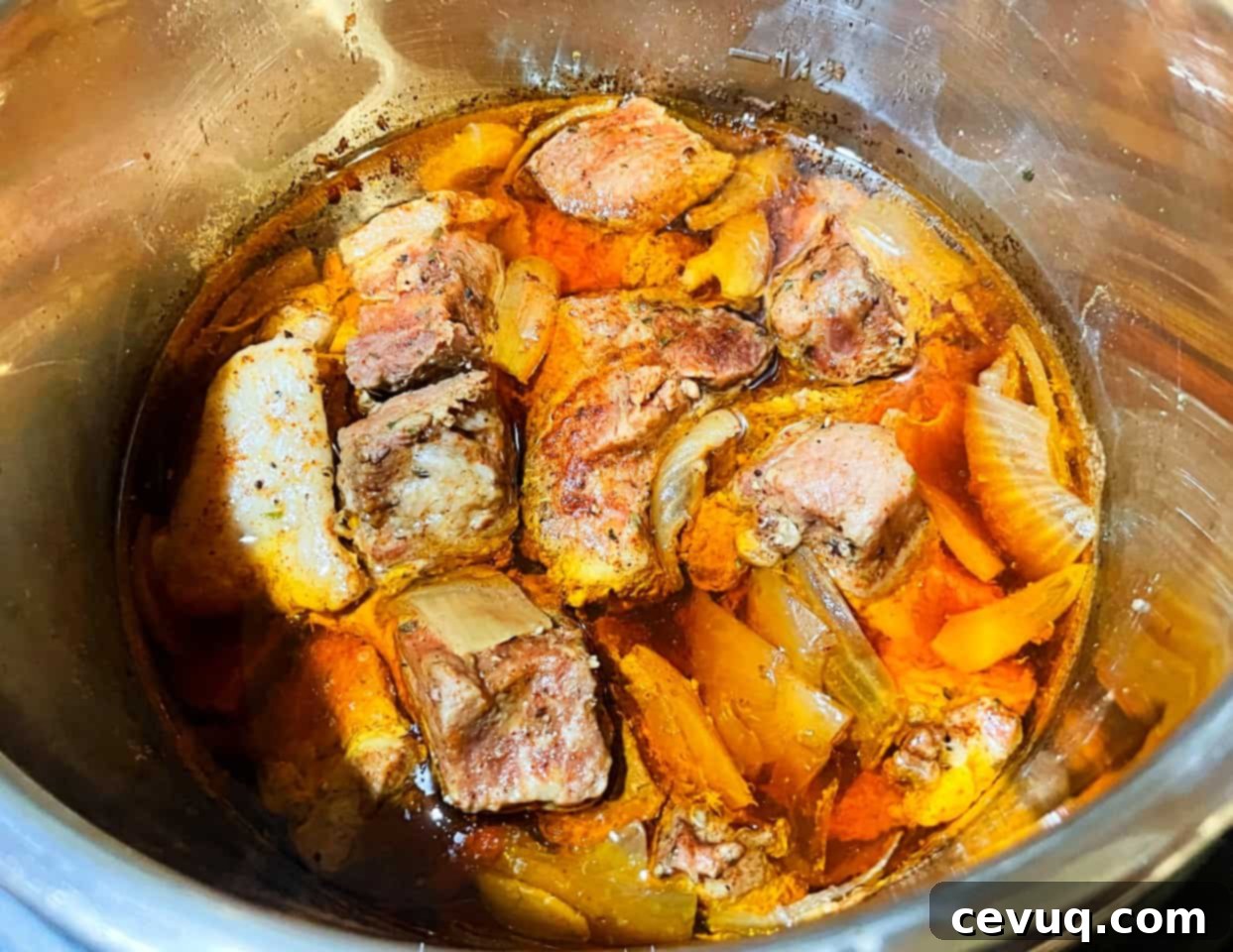 Χοιρινό κοκκινοτσίλι σε χύτρα ταχύτητας 4 Μαγειρεμένο χοιρινό στο Instant Pot