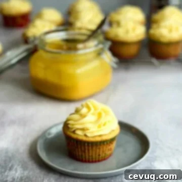Κάπκεϊκ φρούτου του πάθους 6 cupcake φρούτου του πάθους σε πιάτο