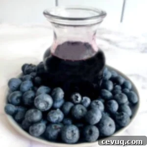 Απλό Σιρόπι Μύρτιλου 7 fresh blueberry syrup and fresh blueberries