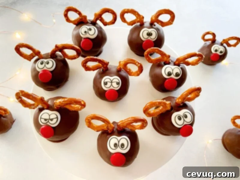 Κεκάκια Τάρανδου 2 Χριστουγεννιάτικα cake pops ταράνδου σε βάση για γλυκά.
