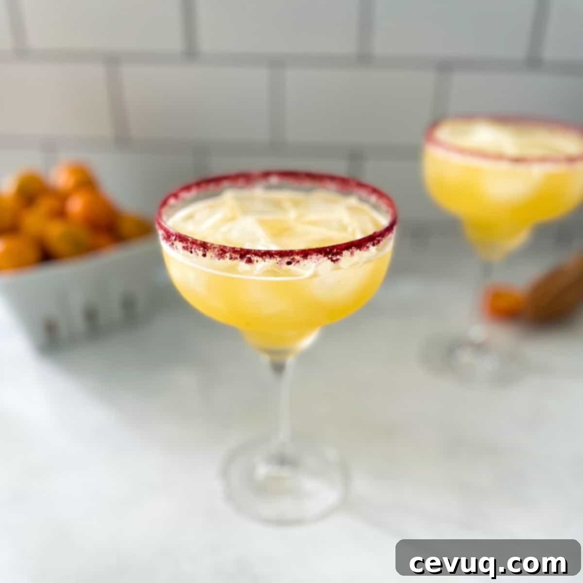 Κάλαμανσι Μαργαρίτα 2 calamansi margarita with li hing mui salt.