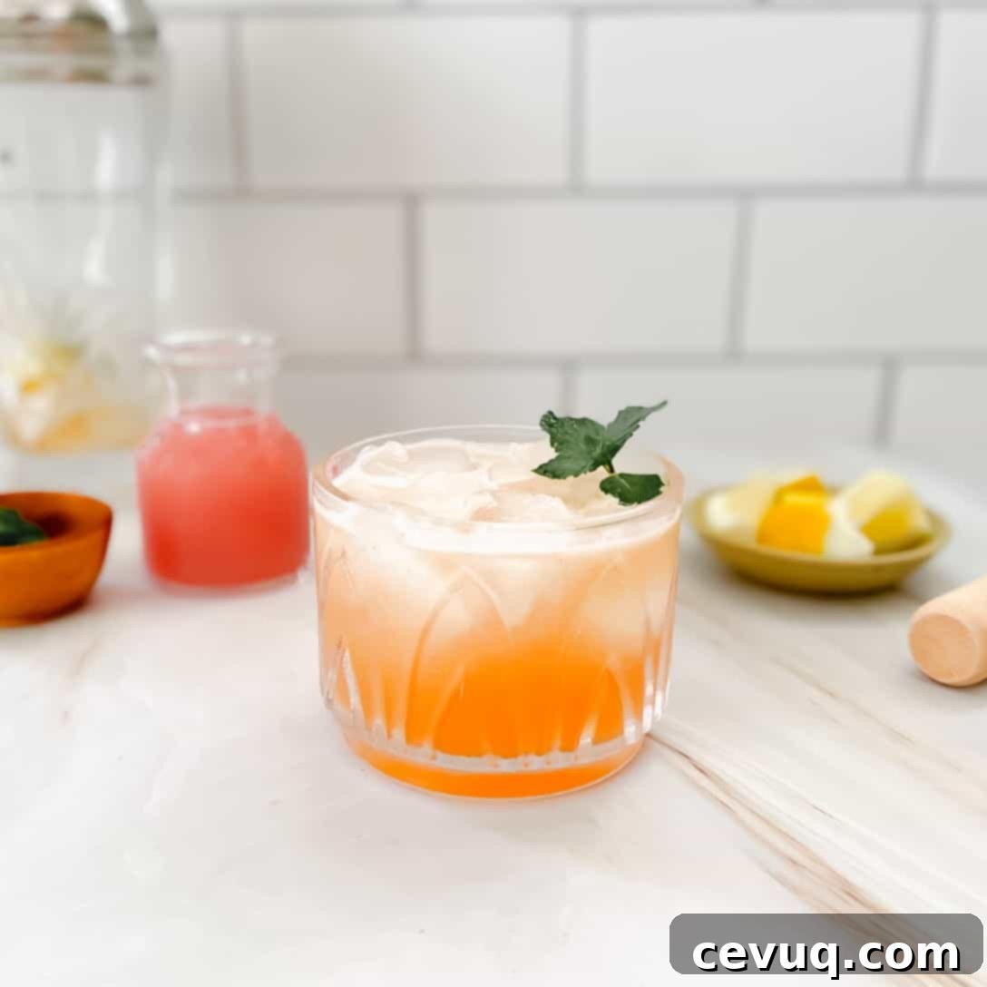 Bourbon Smash με χυμό γκουάβα.