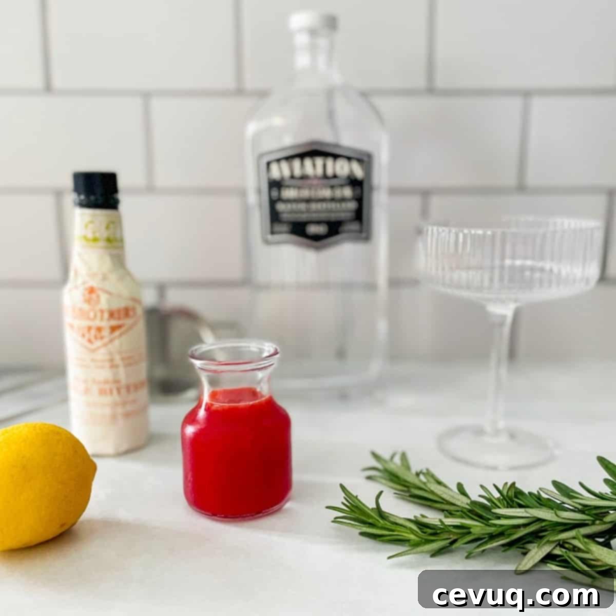 Πορφυρό Σαγκουίνι Τζιν 3 συστατικά για gin sour με σαγκουίνι.