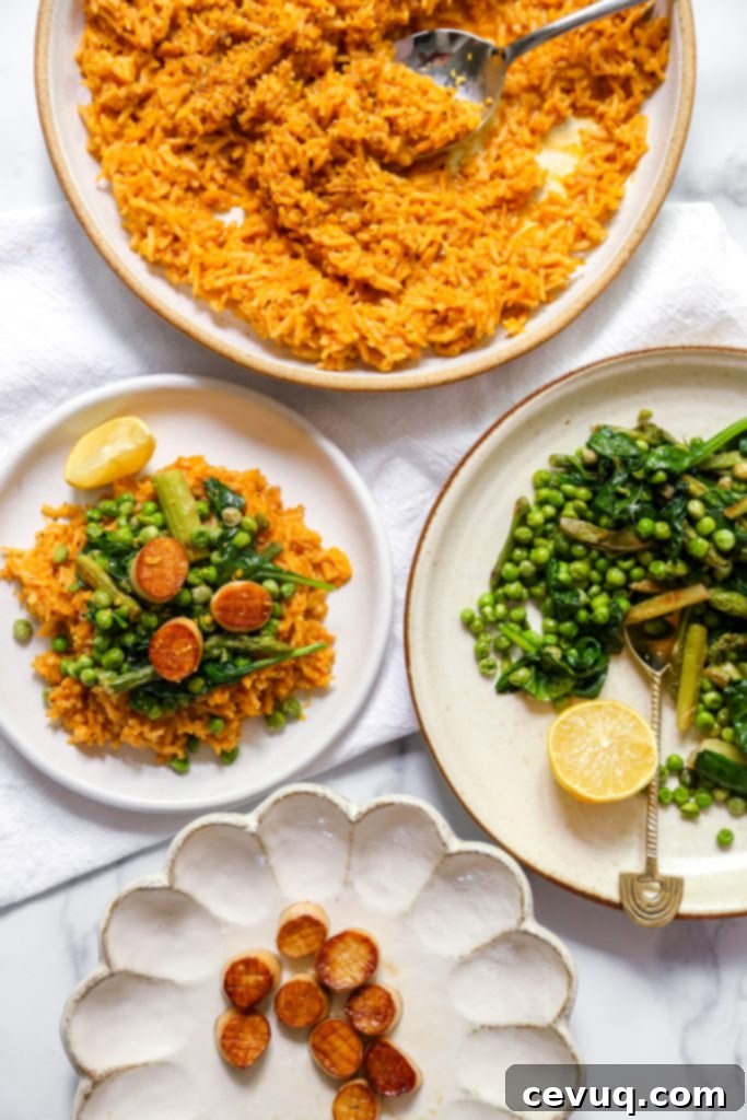 Ισπανικό Ρύζι με Vegan Χτένια και Ανοιξιάτικα Λαχανικά 2 εαρινό καστανό ρύζι ριζότο με βίγκαν χτένια