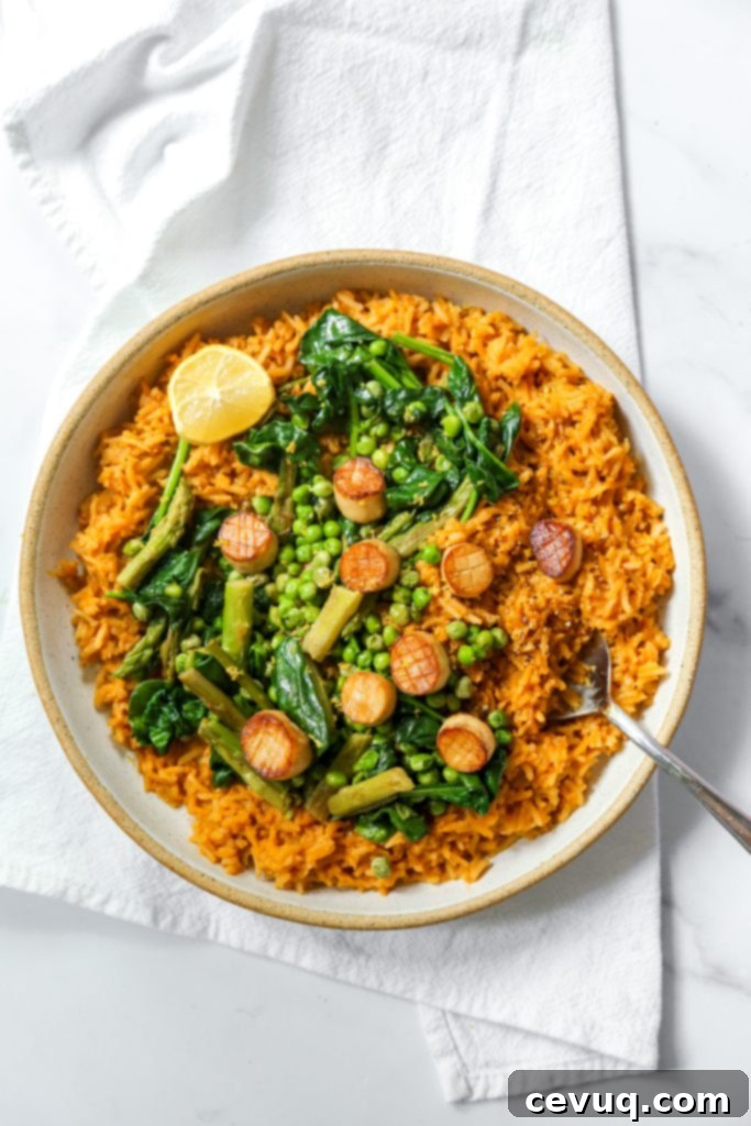 Ισπανικό Ρύζι με Vegan Χτένια και Ανοιξιάτικα Λαχανικά 6 εαρινό καστανό ρύζι ριζότο με βίγκαν χτένια