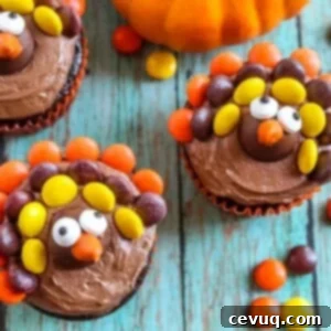13 Παιδικά Γλυκά Ευχαριστιών 9 cupcakes γαλοπούλας.