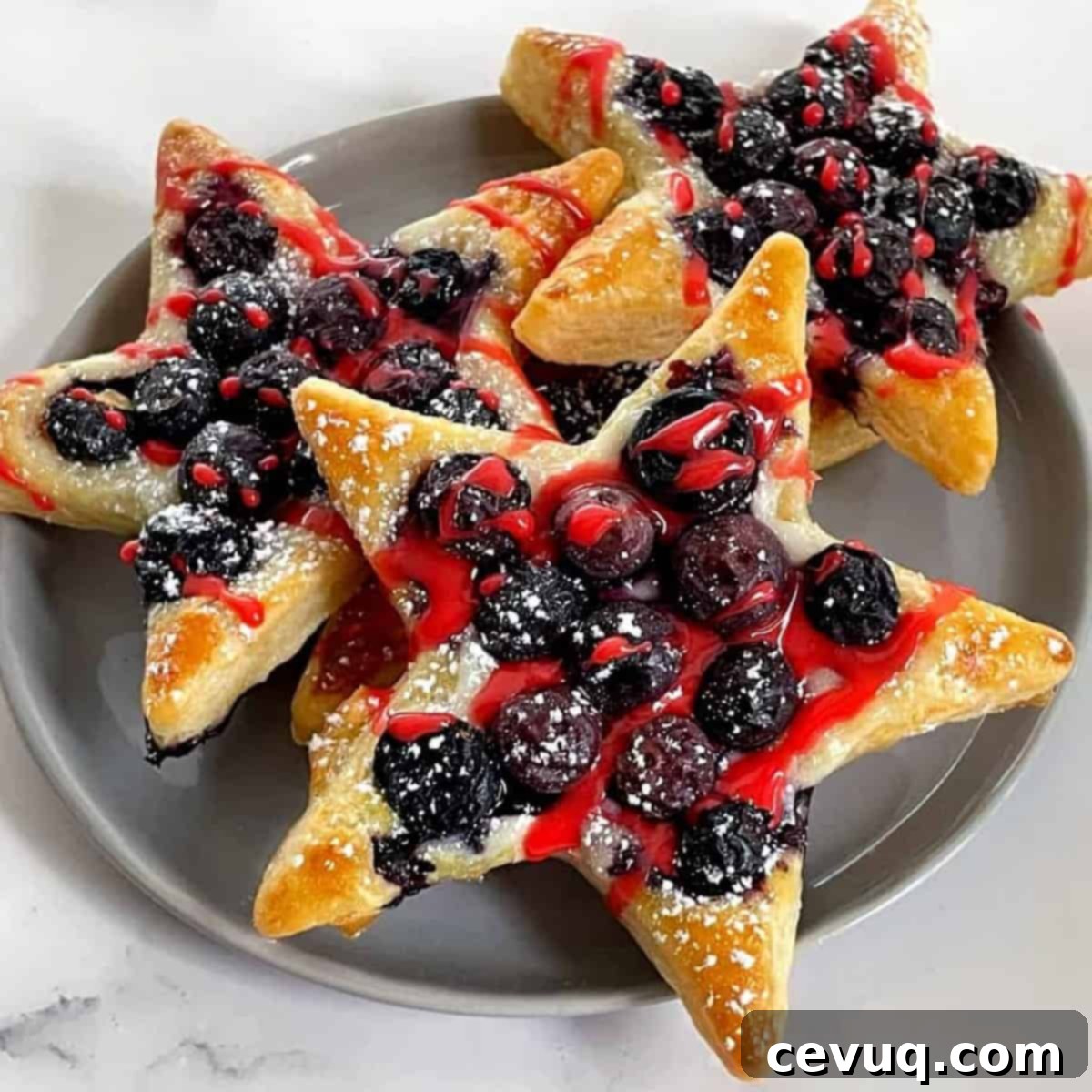 Γρήγορη και Εύκολη Σφολιάτα 13 blueberry puff pastry stars