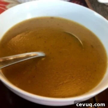 Η Σάλτσα των Ζουμιών 13 Σάλτσα γαλοπούλας από ζουμιά σε μπολ με κουτάλα σάλτσας