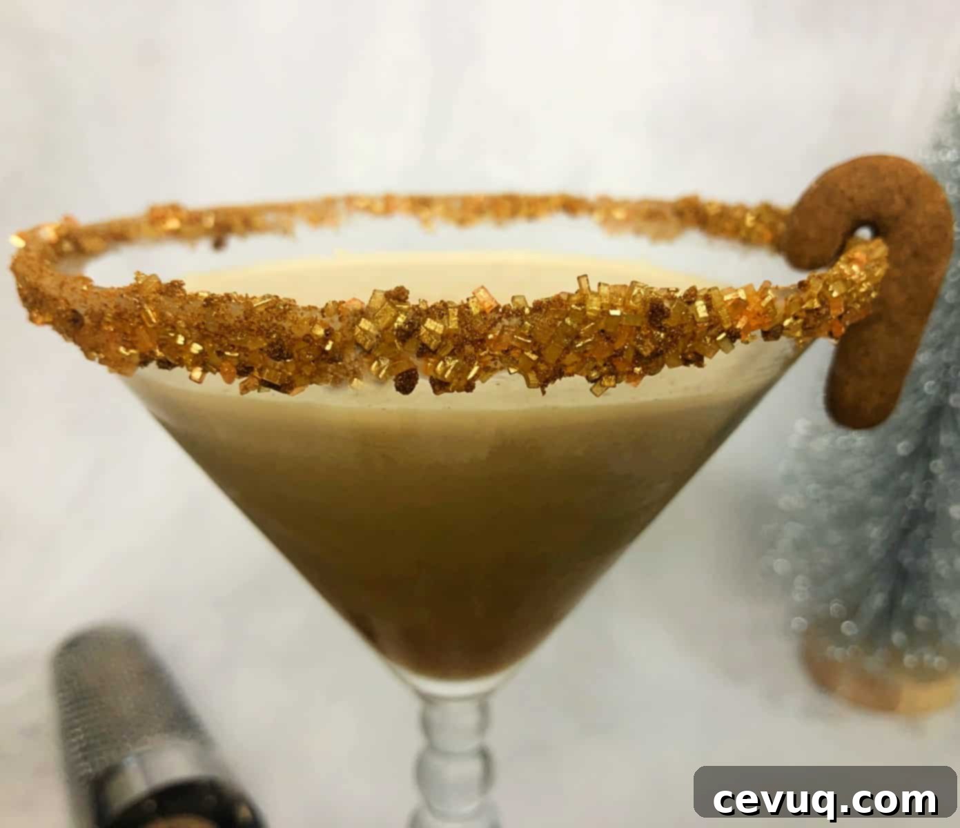 Μελομακάρονο Μαρτίνι 5 gingerbread martini glass with decorated rim