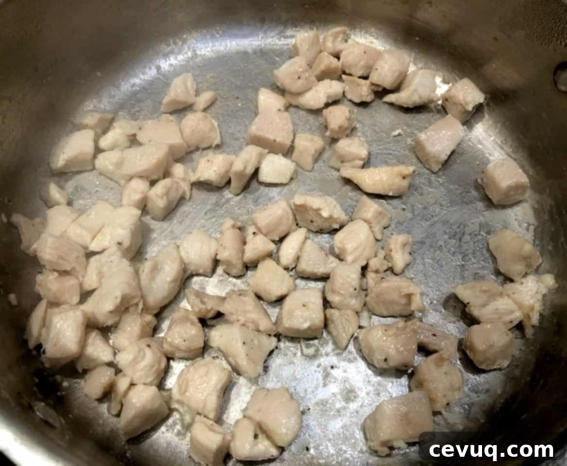 Σούπα Νουντλς Ταϊλανδέζικου Κόκκινου Κάρυ 6 Μαγειρεμένο κοτόπουλο σε τηγάνι.