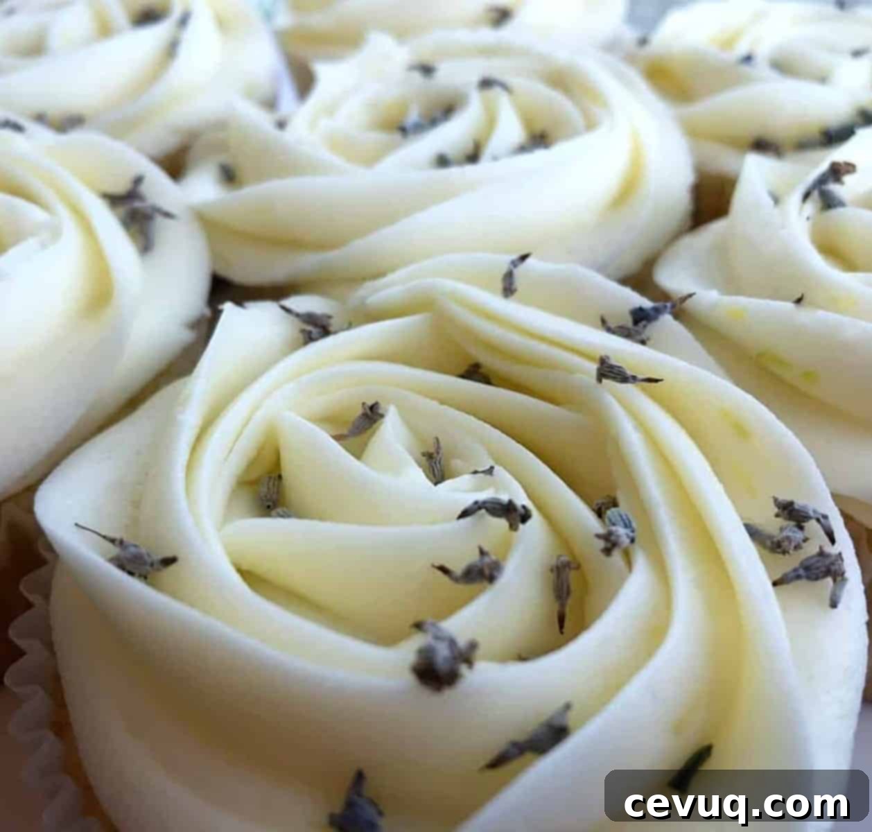 Λεμόνι Λεβάντα Κεκάκια 13 cupcakes λεμόνι λεβάντα με κρέμα λεμονιού