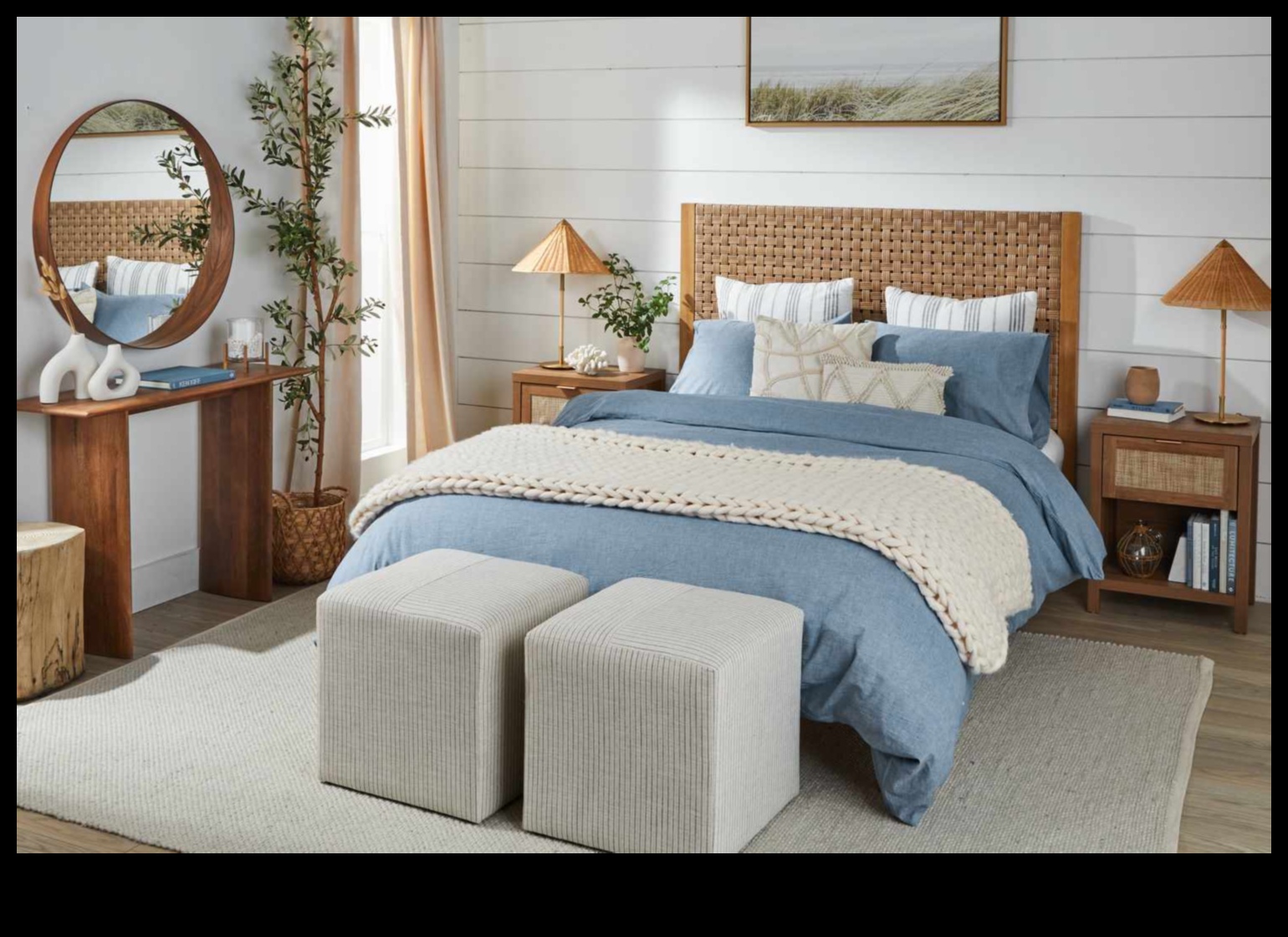 Διακόσμηση παραθαλάσσιου υπνοδωματίου για ένα χαλαρωτικό καταφύγιο στην παραλία