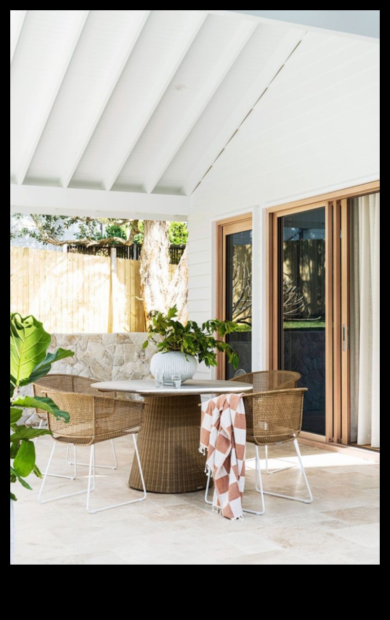 Ποιες είναι μερικές αποτελεσματικές συμβουλές για τη διακόσμηση μιας υπαίθριας τραπεζαρίας με παραθαλάσσια ατμόσφαιρα;