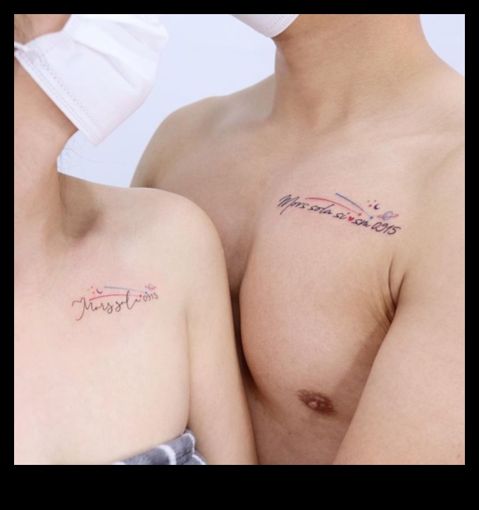 Love's Canvas: Couple Tattoos Painting a Story of Devotion