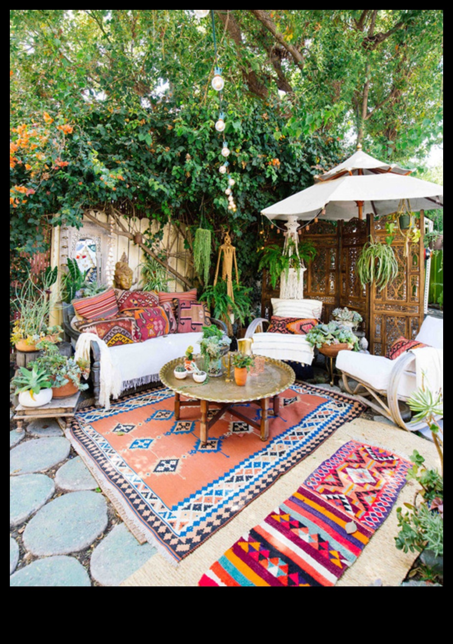 Μπορείτε να προτείνετε τρόπους για να χρησιμοποιήσετε το Eclectic Outdoor Patio Decor with Vibrant Boho Cushions;