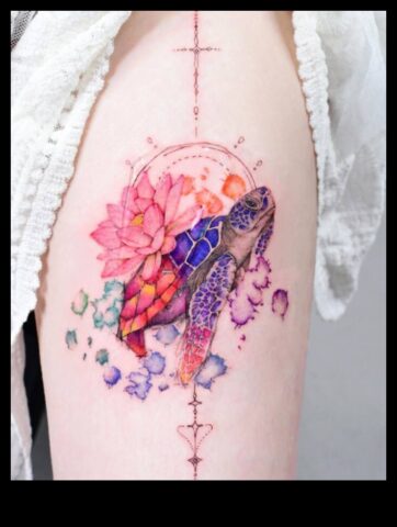Ink Cascade A Vibrant Spectrum of Watercolor Tattoo