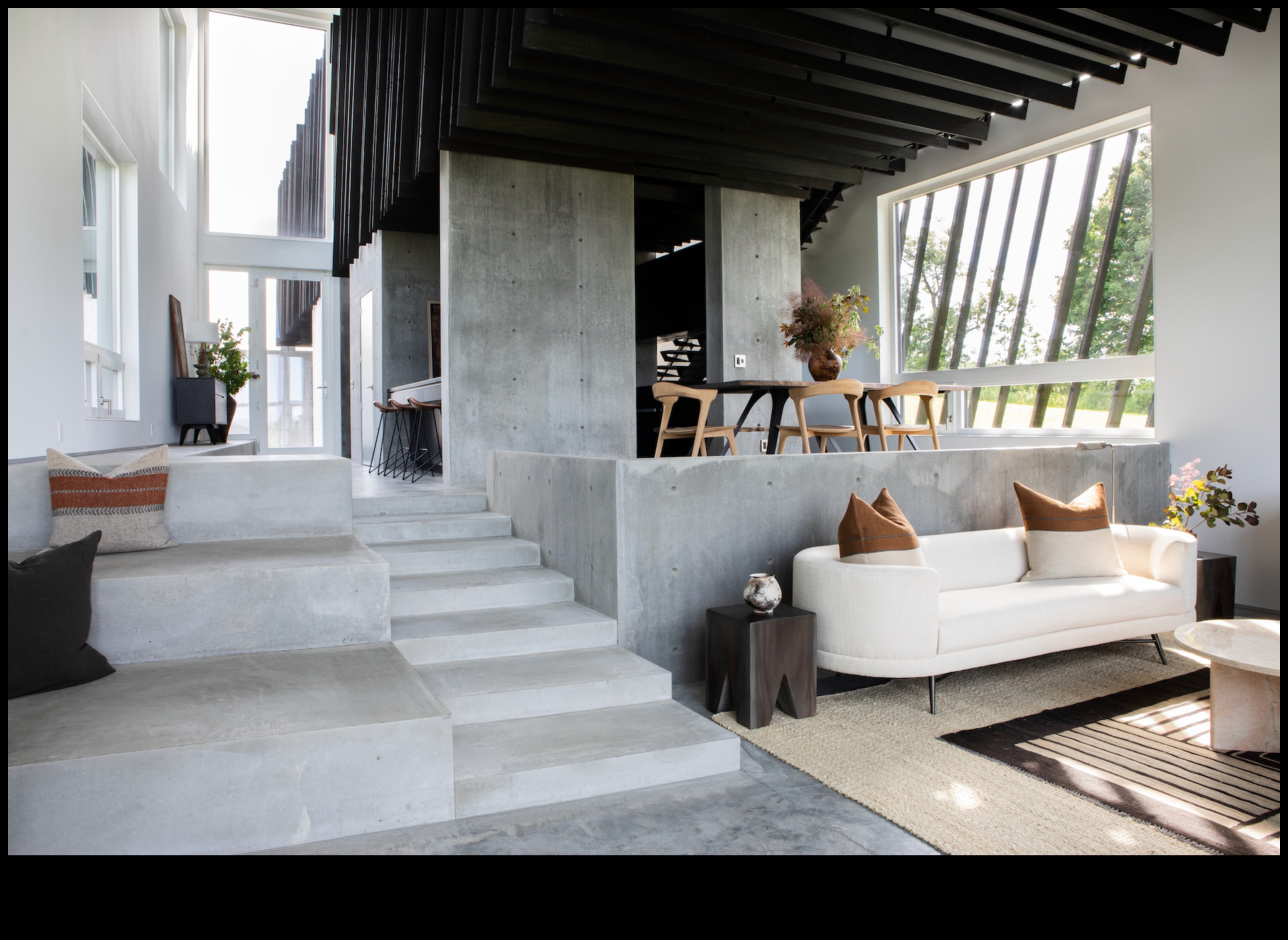 Μπορείτε να προτείνετε τρόπους ενσωμάτωσης του σκυροδέματος στη μινιμαλιστική διακόσμηση;