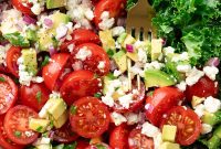 Creamy Avocado Kale Salad with Cherry Tomatoes and Feta