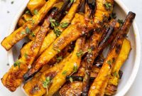 Crispy Roasted Parsnips with Honey and Thyme
