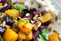 Roasted Beets with Silky Whipped Goat Cheese