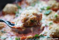 Savory Chicken Pesto Meatballs with Parmesan and Basil