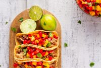 Instant Pot Pulled Pork Tacos with Mango-Strawberry Salsa