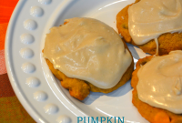 Pumpkin Chocolate Chip Cookies with Brown Sugar Glaze