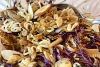 Colorful Asian Cabbage Slaw Recipe with Tangy Sesame Dressing