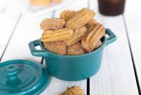Baked Mini Churro Bites with Quick Chocolate Dipping Sauce