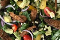 Crisp Taco Salad with Baked Tortilla Strips