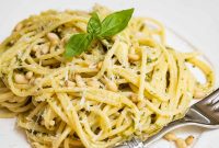 Creamy Artichoke Pesto Pasta with Lemon and Parmesan
