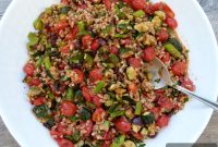 Roasted Vegetable Farro with Tomato Dressing Recipe