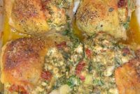 Juicy Stuffed Chicken Thighs with Garlic Herb Filling