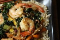 Sesame Shrimp Stir-Fry with Summer Veggies and Hemp Seeds