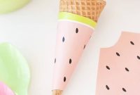 Watermelon Ice Cream Cone Wrappers Printable for Parties
