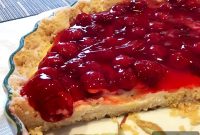 Gluten-Free Cherry Custard Tart with Crunchy Cookie Crust and No-Bake Filling