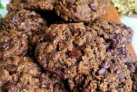 Double Chocolate Oatmeal Cookies with Chocolate Chips
