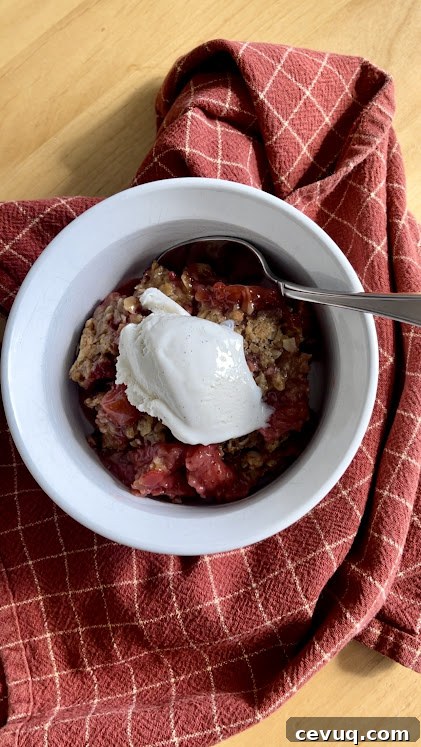 gluten-free crisp with strawberries and rhubarb