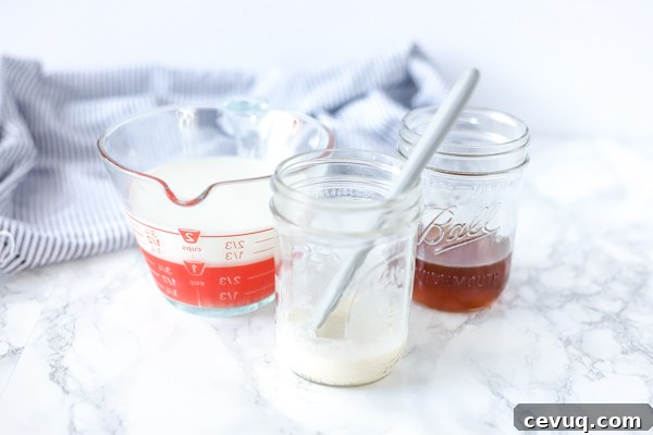 ingredients to make homemade sweetened condensed milk in jars