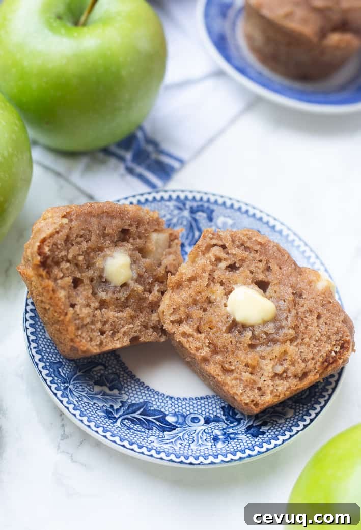 Stack of apple muffins