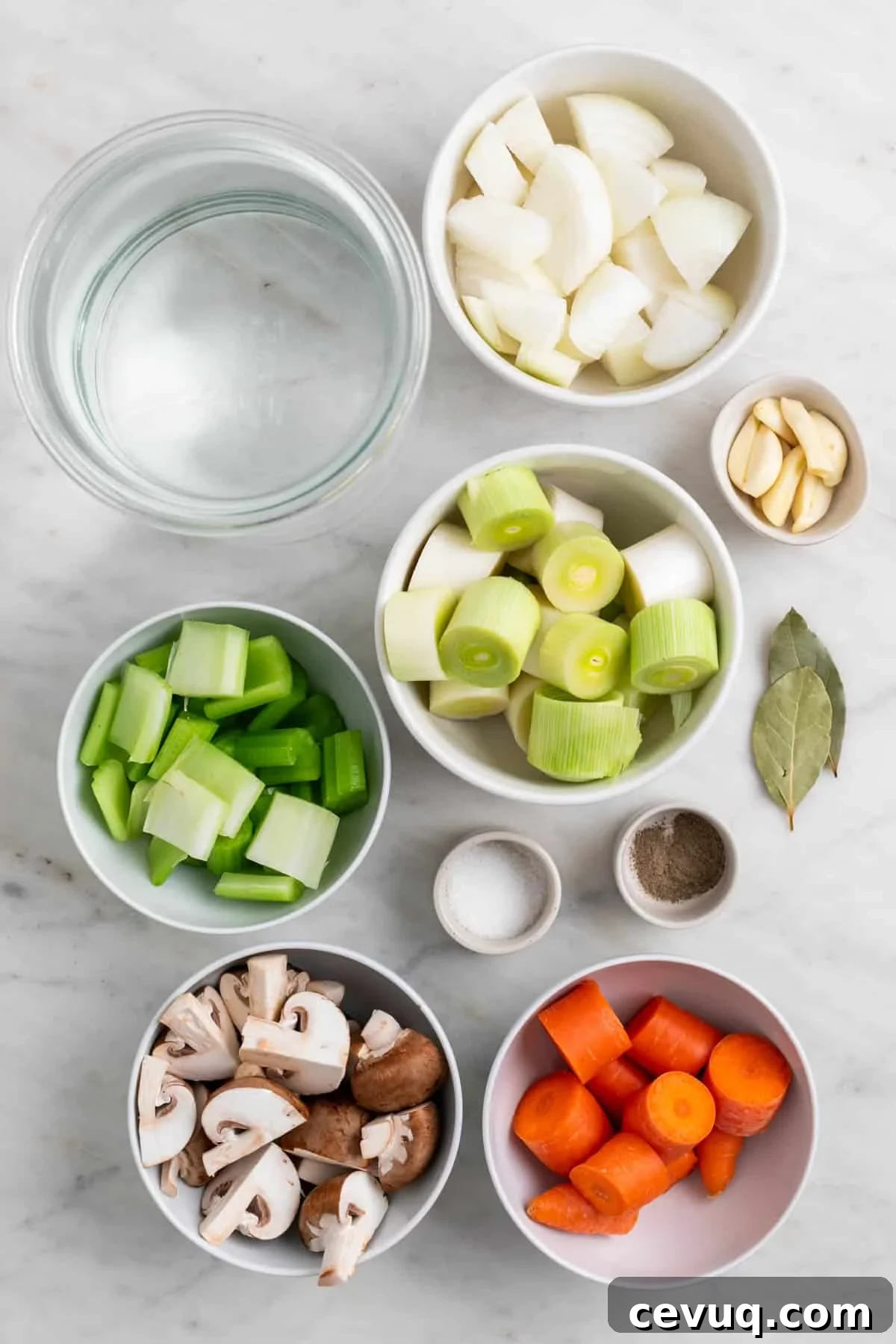Ingredients for homemade vegetable broth